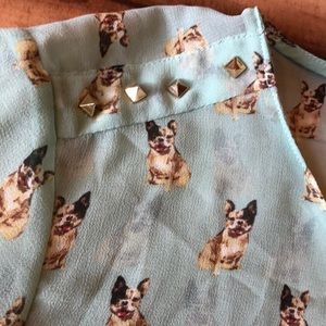 Reposh! Beautiful Zara French Bulldog Sheer Blouse